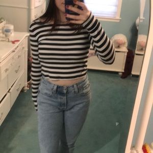 Black and White Striped top